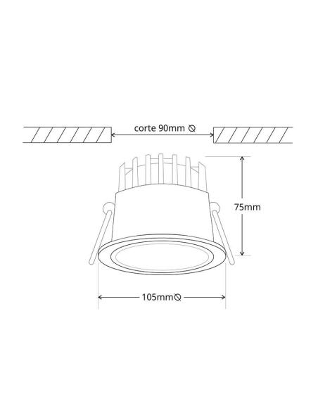 Luz de emergencia LED KOL, 12W, Permanente / No permanente