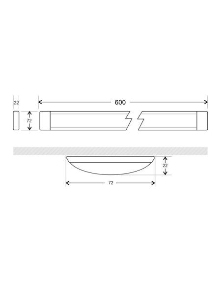Luminaria Led de superficie SNOKE, 20W, 60cm