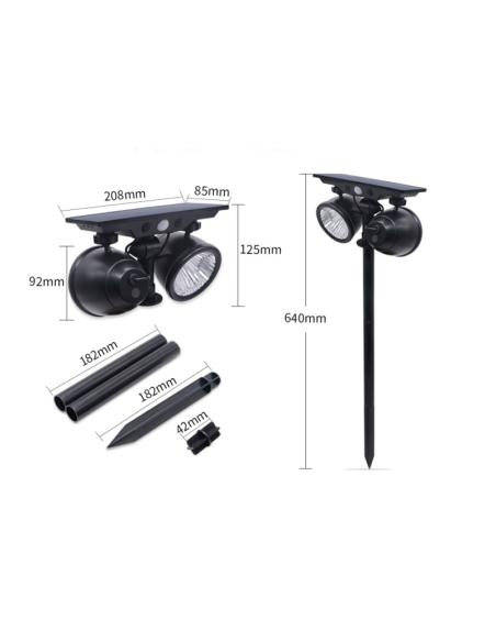 Foco doble de jardín Solar STREET CW+WW (2700K+6000K)