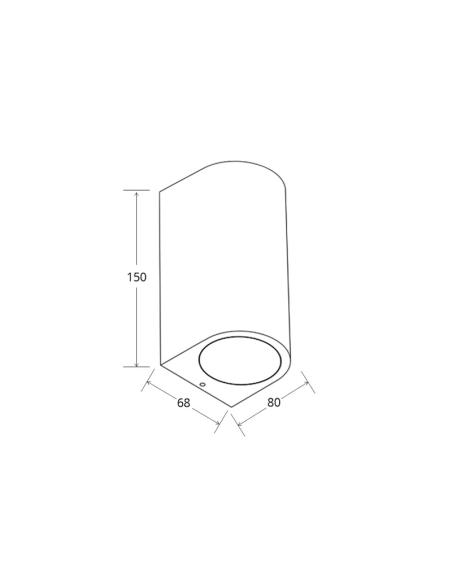 Aplique Led GARLUX R Housing 2xGU10, Blanco