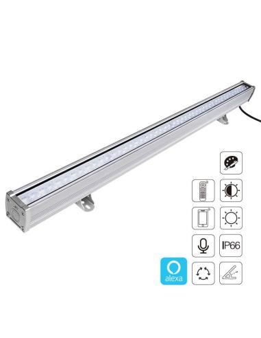 Proyector LED lineal 24W RGB+CCT, 220V, RF, Alexa, SINC. 1m