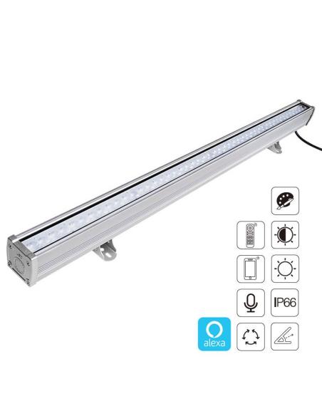 Proyector LED lineal 24W RGB+CCT, 220V, RF, Alexa, SINC. 1m