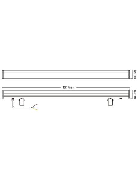 Proyector LED lineal 24W RGB+CCT, 220V, RF, Alexa, SINC. 1m