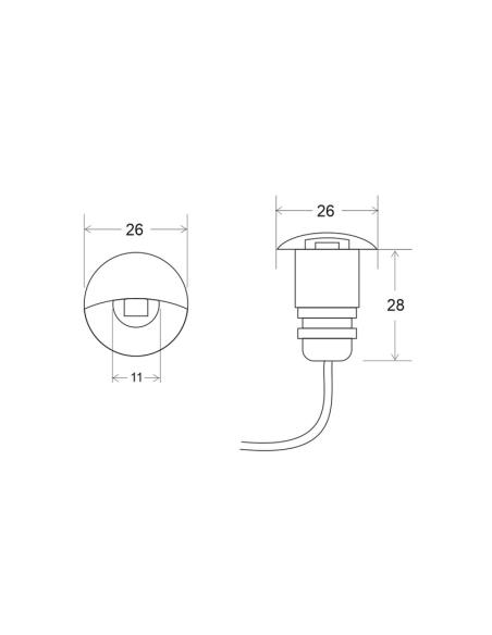 Foco POD LED 1W, RGB, IP67 Acero inox