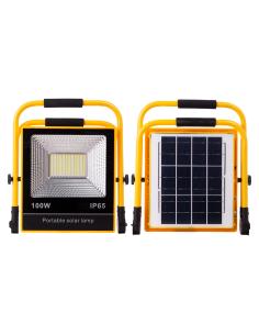 Proyector LED, 100W solar/con batería recargable + emergencia + power bank 2