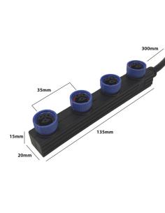 Cable 4xConectores Estancos M15 de 30Cm - 3*0.75 para focos MAX 2