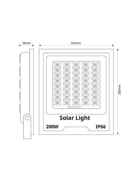 Proyector LED SOLAR CCT PRO 200W 3,2V - 12000mAH