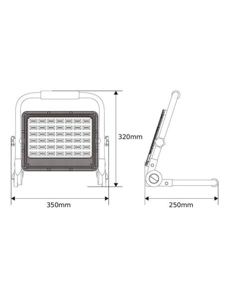 Proyector LED, 200W con batería de Litio recargable + emergencia