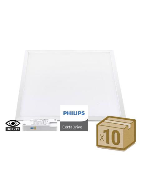 Pack 10 x Paneles LED 44W, 60X60cm, UGR-19, Driver Certadrive