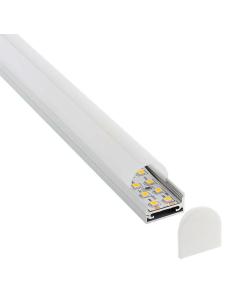 KIT - Perfil aluminio STUV para tiras LED, 2 metros