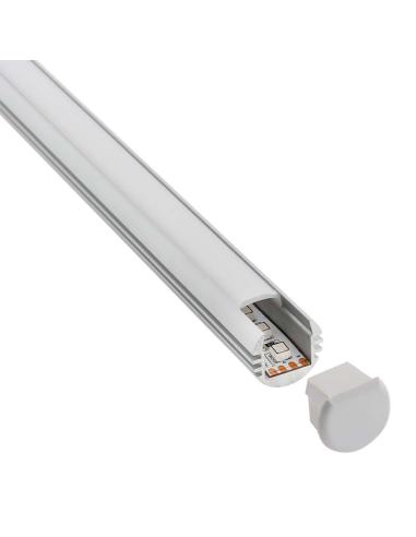 KIT - Perfil aluminio ROUND para tiras LED, 1 metro