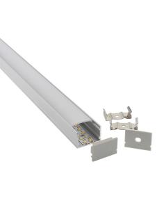 KIT - Perfil aluminio FAT para tiras LED, 2 metros 2