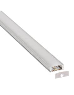 KIT - Perfil aluminio LOX para tiras LED, 2 metros