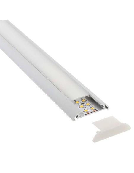 KIT - Perfil aluminio MARK para tiras LED, 1 metro