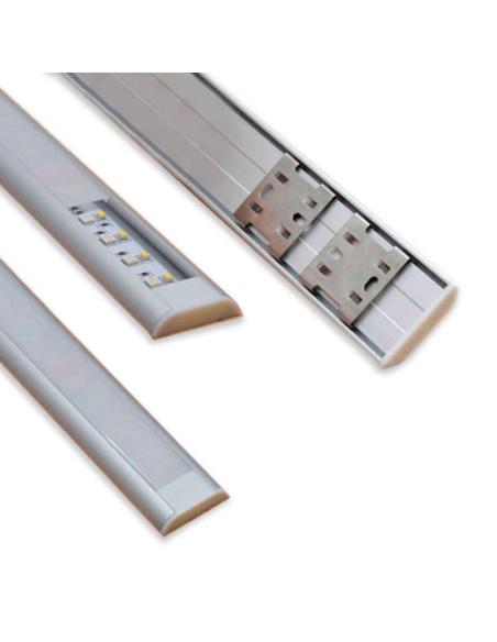 KIT - Perfil aluminio MARK para tiras LED, 1 metro