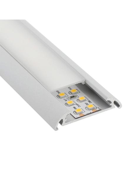 KIT - Perfil aluminio MARK para tiras LED, 1 metro
