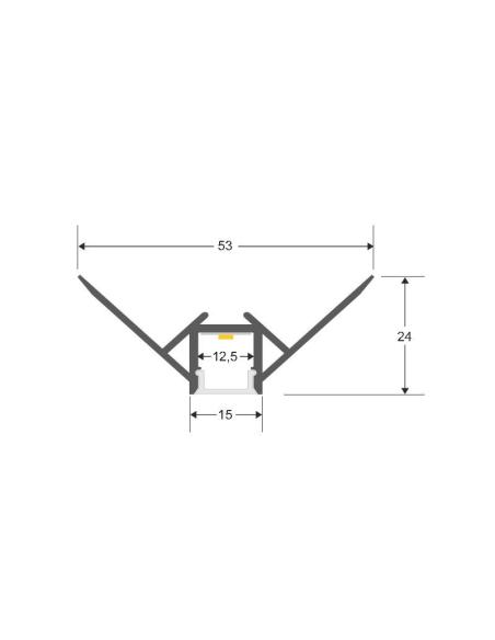 KIT Perfil arquitectónico aluminio KAR 2 metros