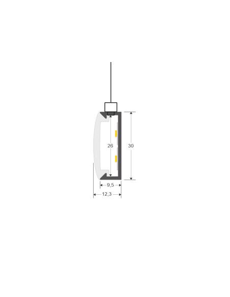 KIT - Perfil aluminio circular CYCLE OUT, Ø1400mm, negro