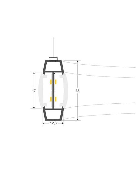 KIT - Perfil aluminio circular CYCLE IN+OUT, Ø700mm, negro
