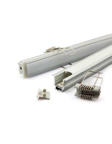 KIT - Perfil aluminio TEITO MINI para tiras LED, 2 metros