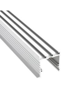 KIT - Perfil aluminio TEITO para tiras LED, 2 metros, blanco 2