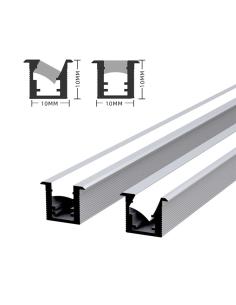 KIT - Perfil KYLO con cubierta de silicona para tiras LED, 2 metros, negro 2