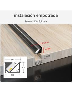 KIT - Perfil KIRK con cubierta de silicona para tiras LED, 2 metros, gris 2
