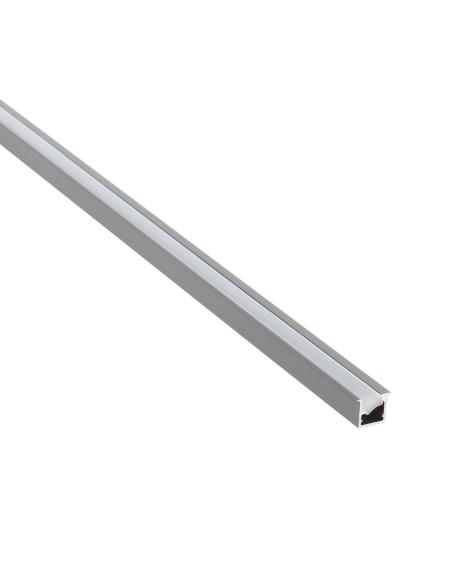 KIT - Perfil XIZOR con cubierta de silicona para tiras LED, 1 metro, gris
