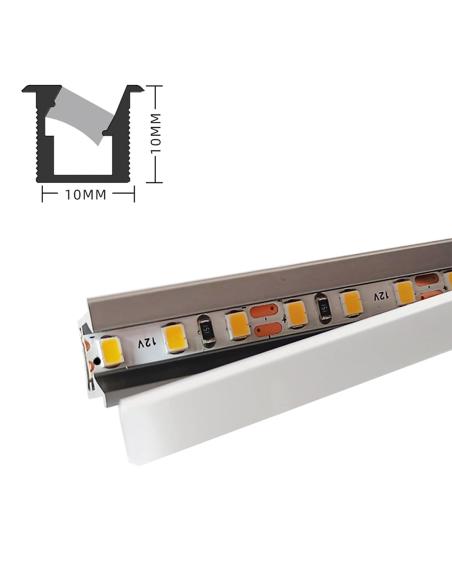 KIT - Perfil XIZOR con cubierta de silicona para tiras LED, 1 metro, gris