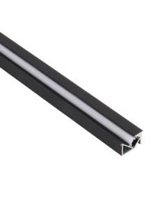 KIT - Perfil aluminio SKEB para tiras LED, 2 metros, negro