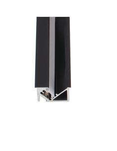 KIT - Perfil aluminio SKEB para tiras LED, 1 metro, negro 2