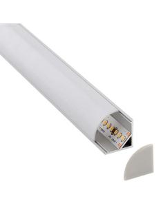 KIT - Perfil aluminio KORK-mini para tiras LED, 2 metros