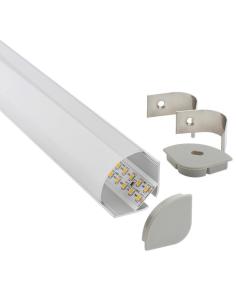 KIT - Perfil aluminio KORK para tiras LED, 1 metro 2