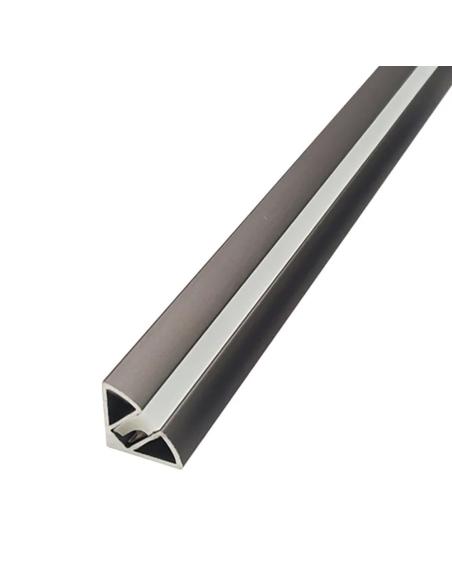 KIT - Perfil TORRA con cubierta de silicona para tiras LED, 1 metro, gris