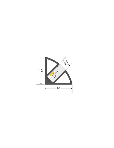 KIT - Perfil TORRA con cubierta de silicona para tiras LED, 1 metro, gris