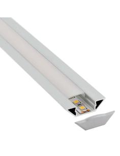 KIT - Perfil aluminio SINGE para tiras LED, 2 metros