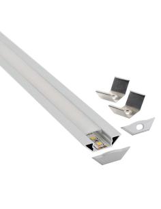 KIT - Perfil aluminio SINGE para tiras LED, 2 metros 2