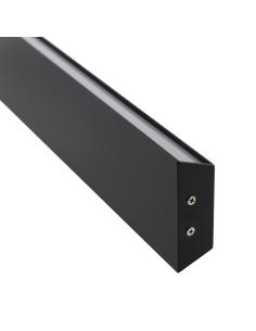 KIT - Perfil aluminio WALL 75mm para tiras LED, 2 metros, negro 2