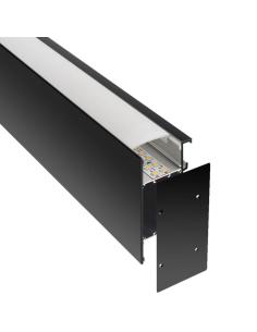 KIT - Perfil aluminio NewWALL para tiras LED, 2 metros, negro