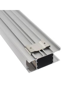 KIT - Perfil aluminio NewWALL para tiras LED, 2 metros, negro 2