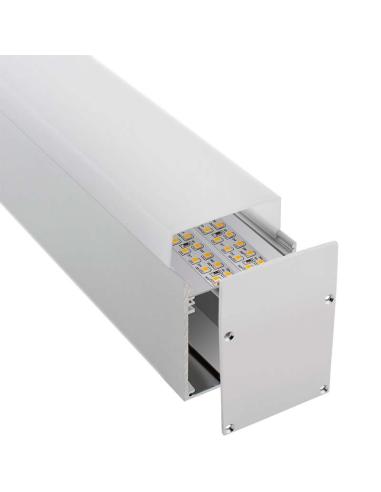 KIT - Perfil aluminio NORLUX para tiras LED, 1 metro