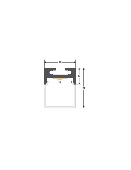 Perfil aluminio ALKAL SUSPEND para tiras LED, 1 metro