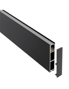 Perfil aluminio PHANTER S1 para tiras LED, 1 metro, negro