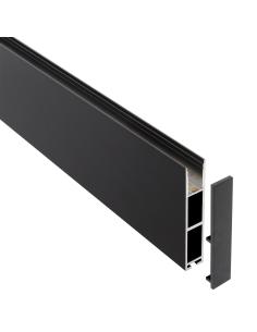 Perfil aluminio PHANTER S1 para tiras LED, 1 metro, negro 2