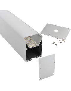 KIT - Perfil aluminio SERK para tiras LED, 1 metro 2