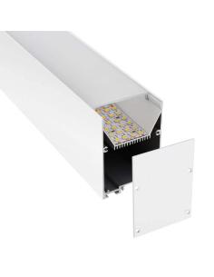KIT - Perfil aluminio SERK para tiras LED, 2 metros, blanco