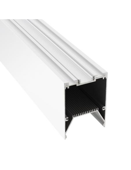 KIT - Perfil aluminio SERK para tiras LED, 2 metros, blanco
