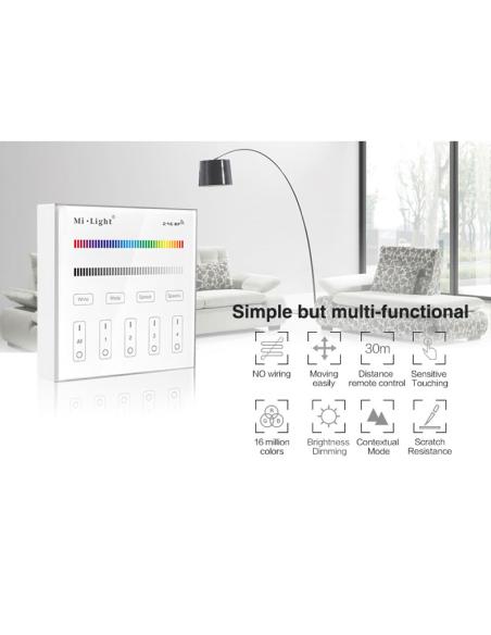 Mando 4 zonas RGB/RGBW táctil B3, negro