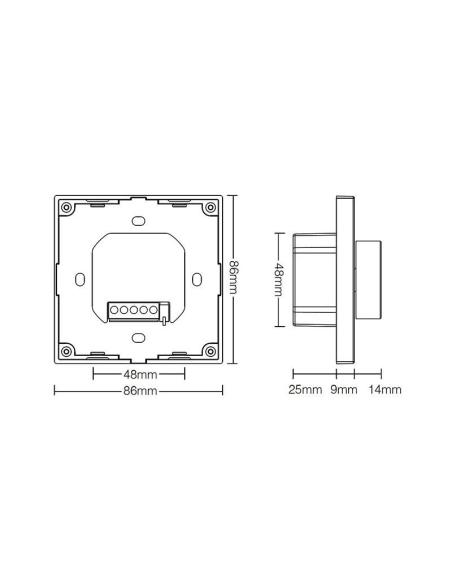 Controlador MONO/CCT empotrable con rueda giratoria, blanco