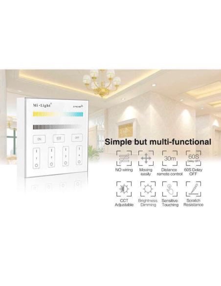 Mando 4 zonas CCT táctil B2 blanco dual